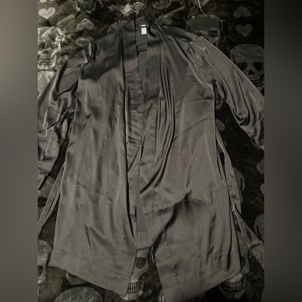 Stars Above Black silk robe